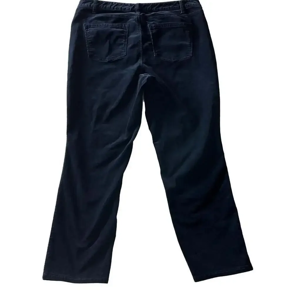 Talbots‎ navy corduroy pants 16W high-rise straight-leg stretch cotton